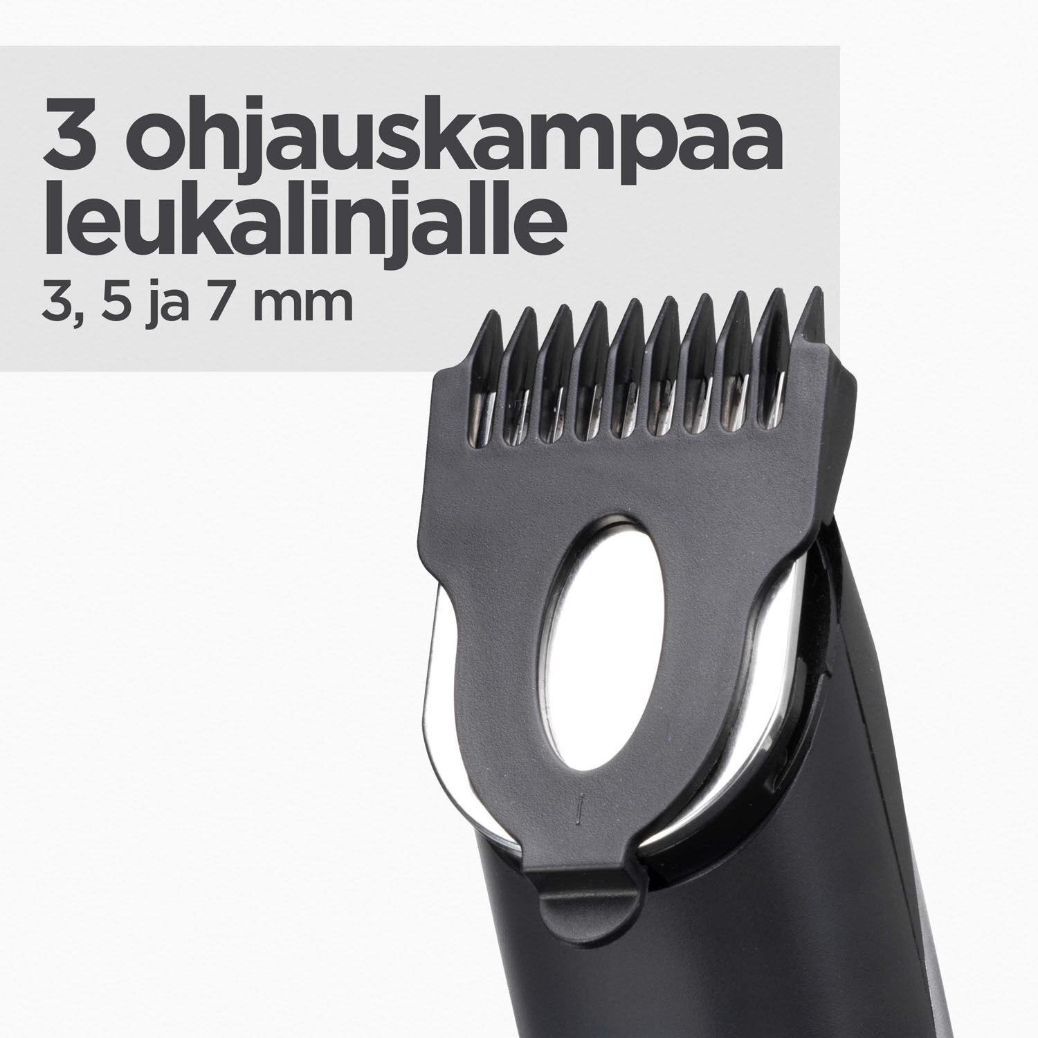 3 ohjauskampaa leukalinjalle (3, 5 ja 7&nbsp;mm)